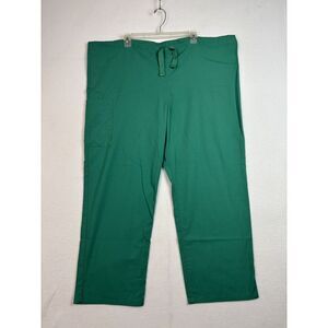 Cherokee Green Size XL Unisex Drawstring‎ Scrub Pants Cargo Pockets Logo